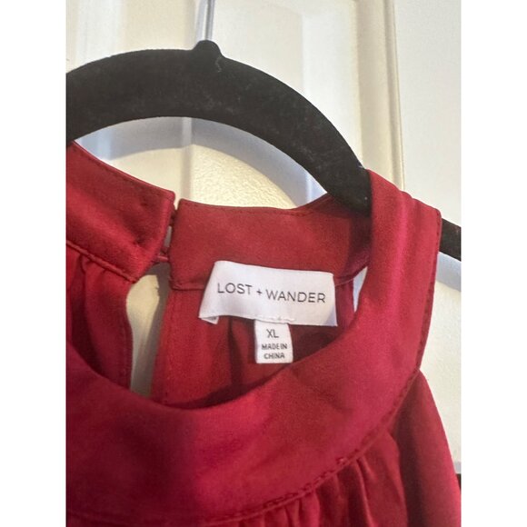 Lost + Wander Fleur Halter Maxi Dress in burgundy XL - Picture 6 of 8